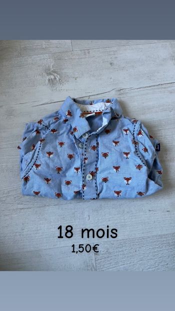 Chemise bòboli neuve 18 mois