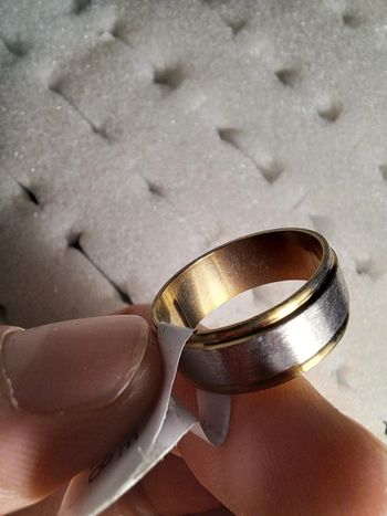 Bague acier inoxydable dorées