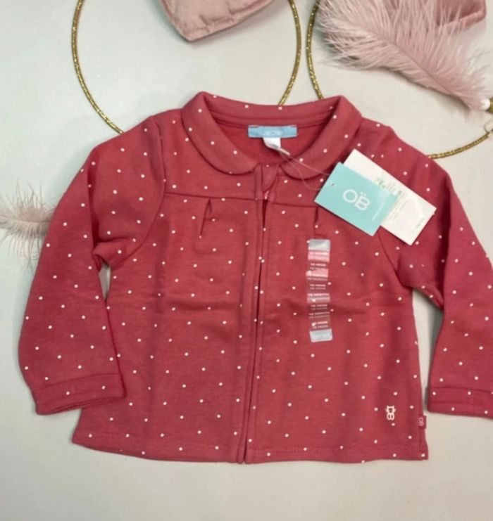 Gilet zippé bébé fille - neuf - Obaïbi - Taille 18 mois