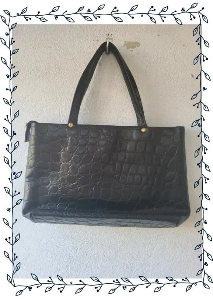 Sac noir motif croco