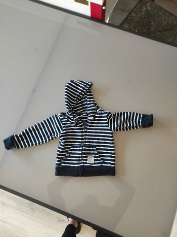 Gilet zippé marinière 6 mois