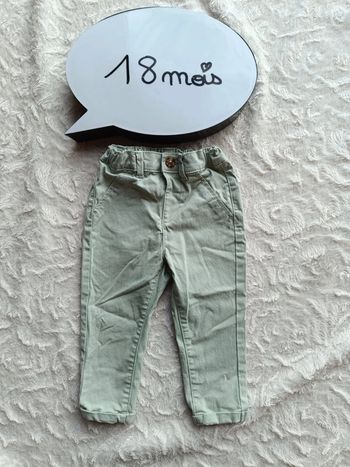 Pantalon jeans vert clair Garçon 18 mois Kiabi Eco conception coton bio