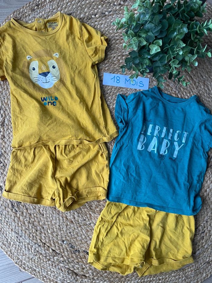 Lot 2 pyjamas short 18 mois