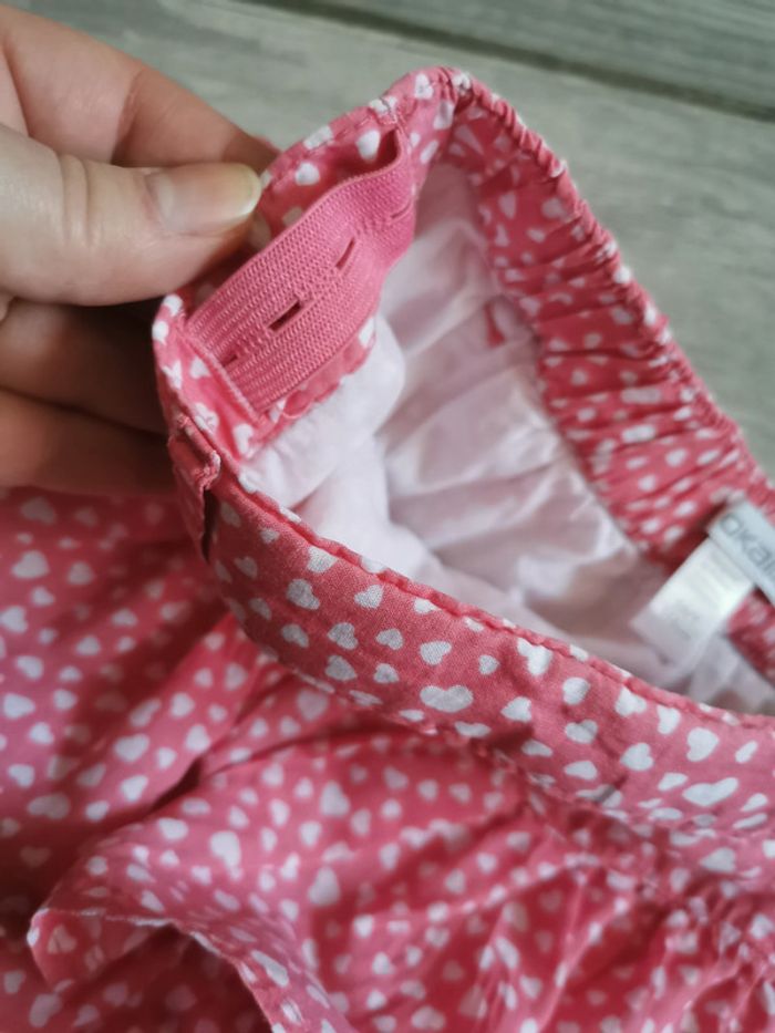 Jupe rose à cœurs blancs à volants pour 6 ans - photo numéro 3