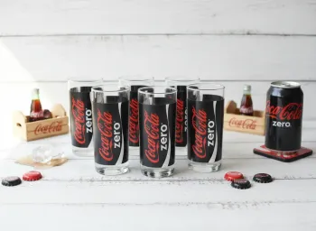 Lot de 6 Verres Coca-Cola Zero - Édition "Contour" Iconique