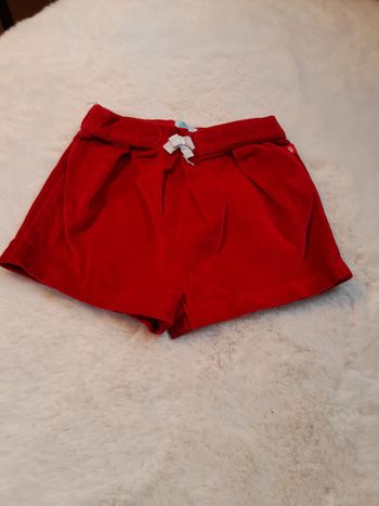 Magnifique Short en Velours  Rouge - Obaïbi  12 mois
