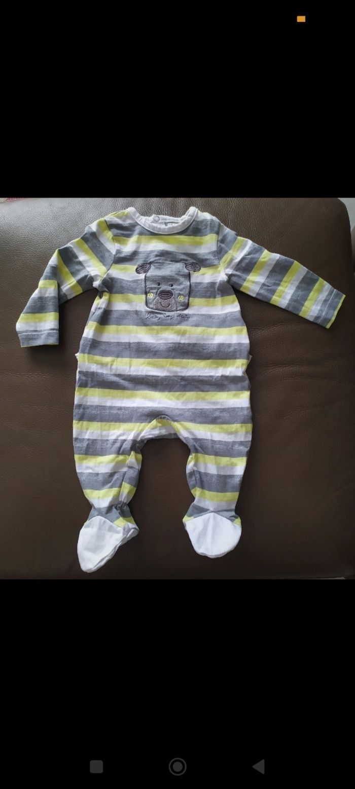Pyjama jersey à rayures 6 mois