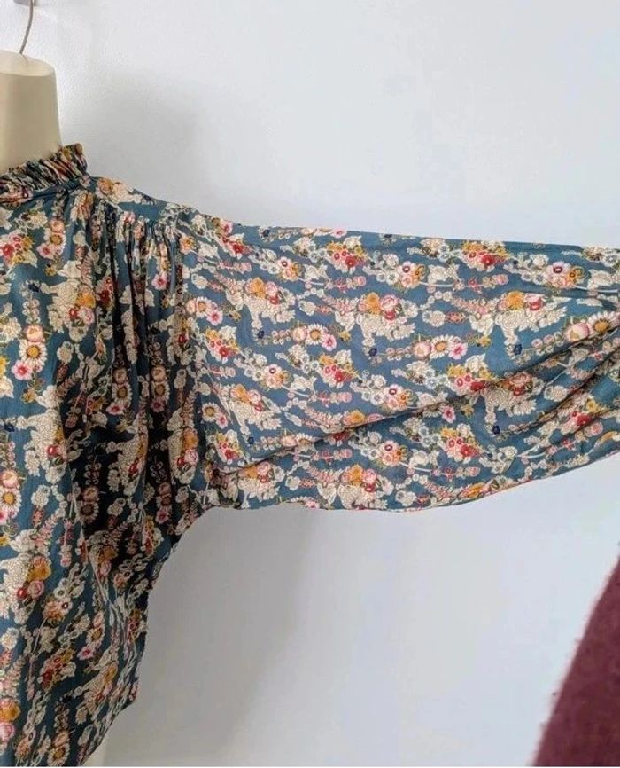 Chemisier blouse fleurie 100% coton - Not Shy - taille M - photo numéro 3