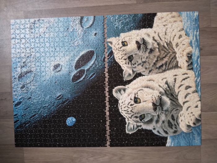 puzzle 1000 pièces tigre blanc fluorescent