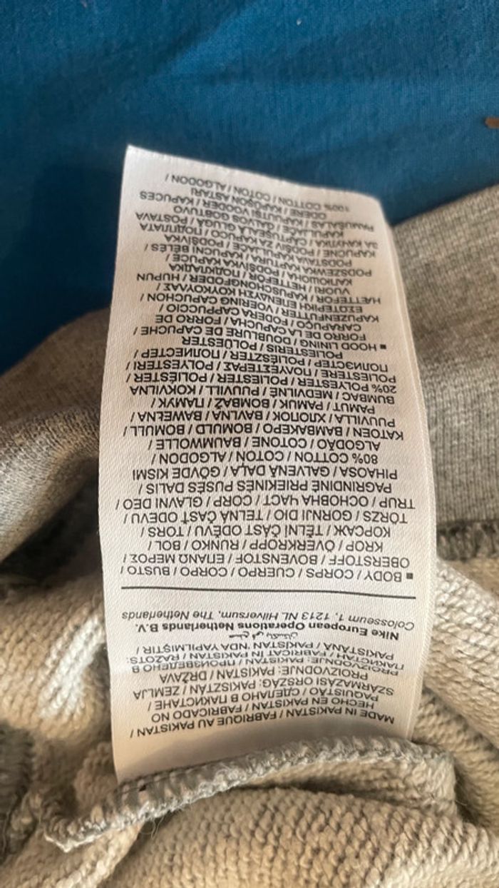 Hoodie pull à capuche Nike gris taille S - photo numéro 7