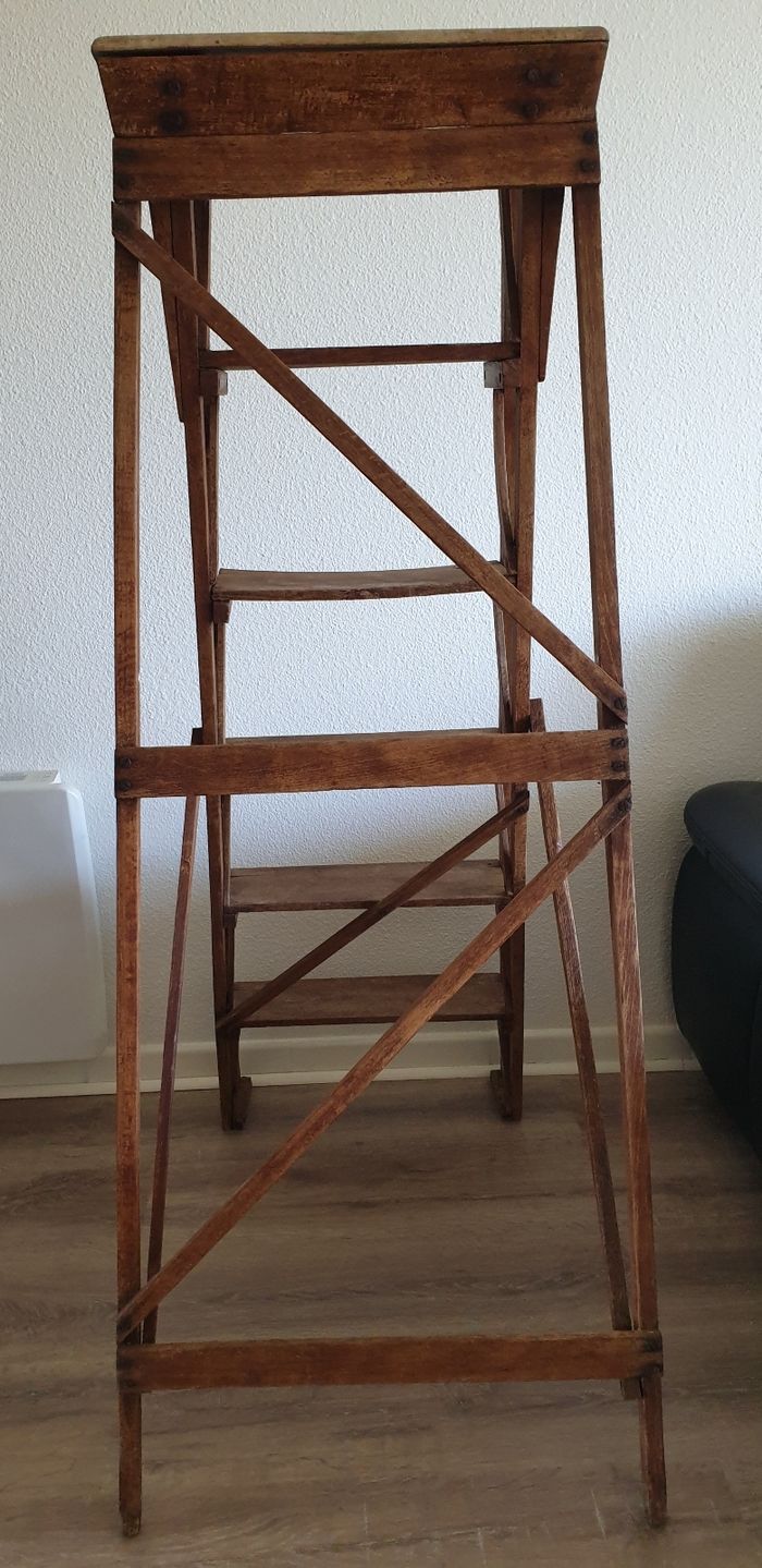 Echelle escabeau vintage ancien - photo numéro 4