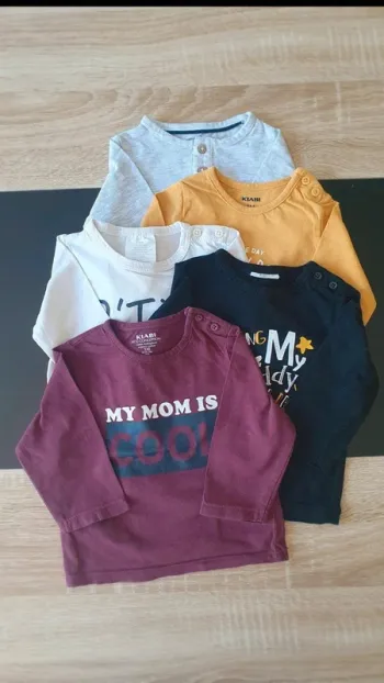 Lot de 5 tee-shirts manches longues 3 mois