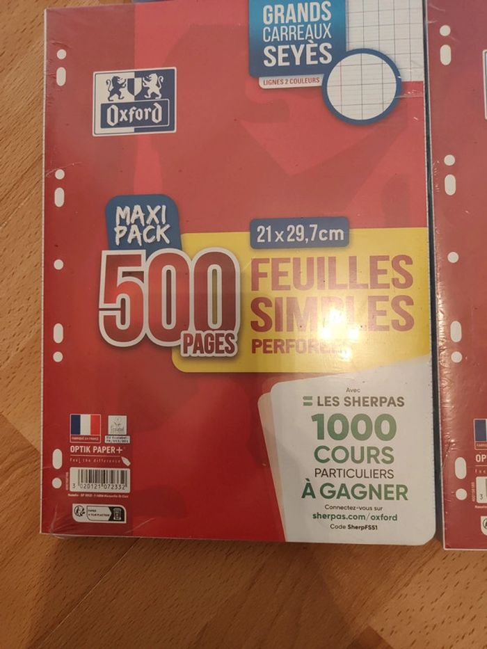 Lot de 1500 feuilles simples oxford - photo numéro 3