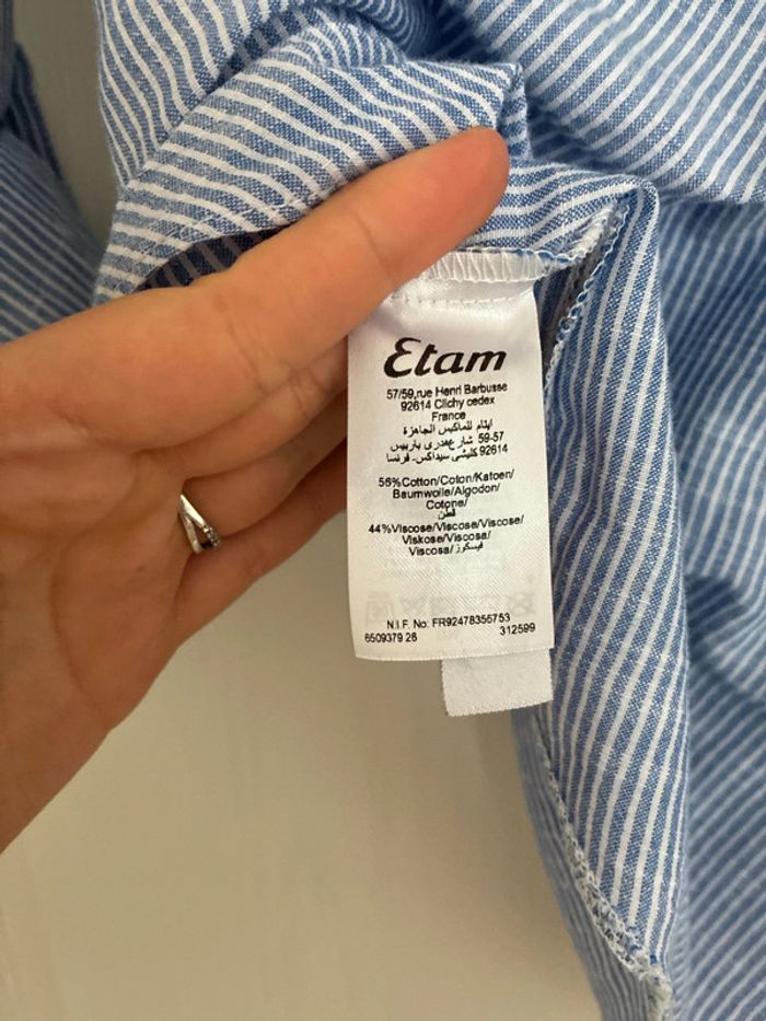 Chemise rayée bleu et blanche Etam - photo numéro 5