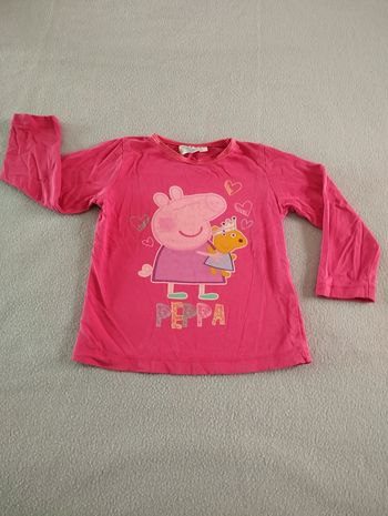 * T-shirt rose manches longues T3A Peppa Pig