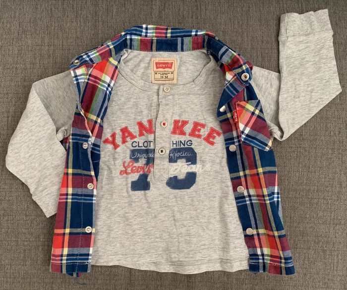 LEVI'S 2 en 1 T-shirt manches longues / chemise 18 mois