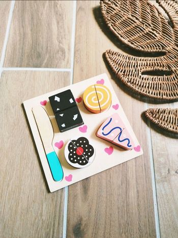 🍪 Dinette puzzle 2 en 1 les pâtisseries sur plateau en bois JB413