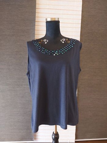 Débardeur marine avec sequins
