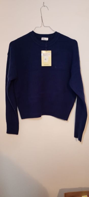 Pull col rond bleu taille S