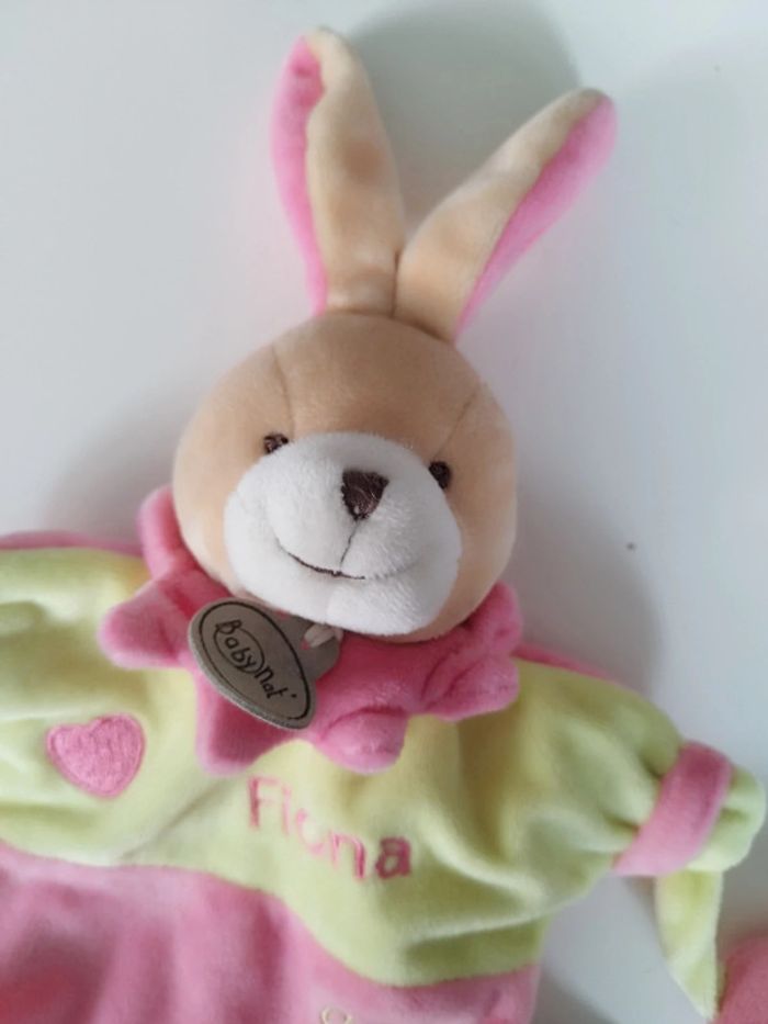 Doudou marionnette lapin rose Baby Nat