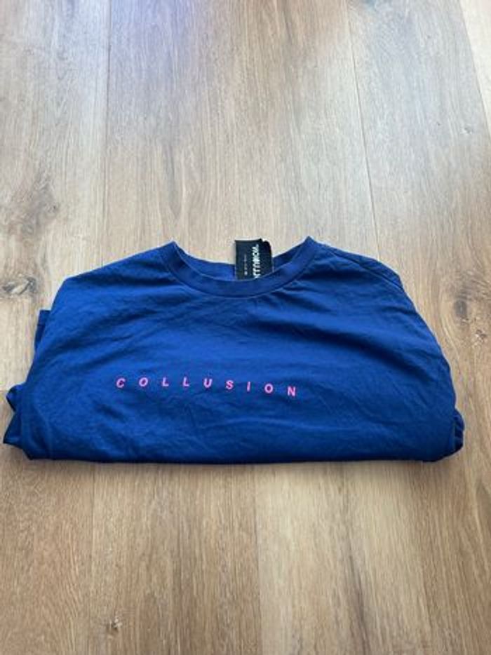 T-shirt oversize collusion bleu et rose - photo numéro 3