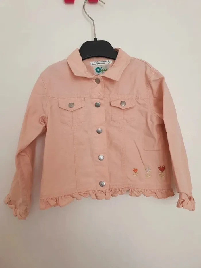Veste blouson rose clair pâle okids taille 4 ans - photo numéro 2