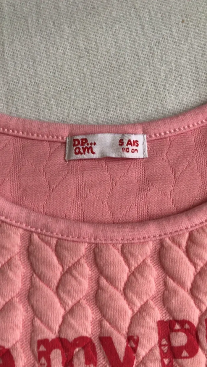 Sweat rose manches Longues DPAM 5 ans - photo numéro 4