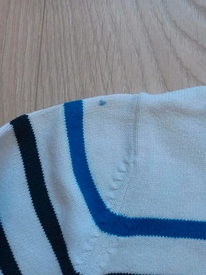 Pull marinière blanc et bleu Z Grain de blé 18 mois - photo numéro 3