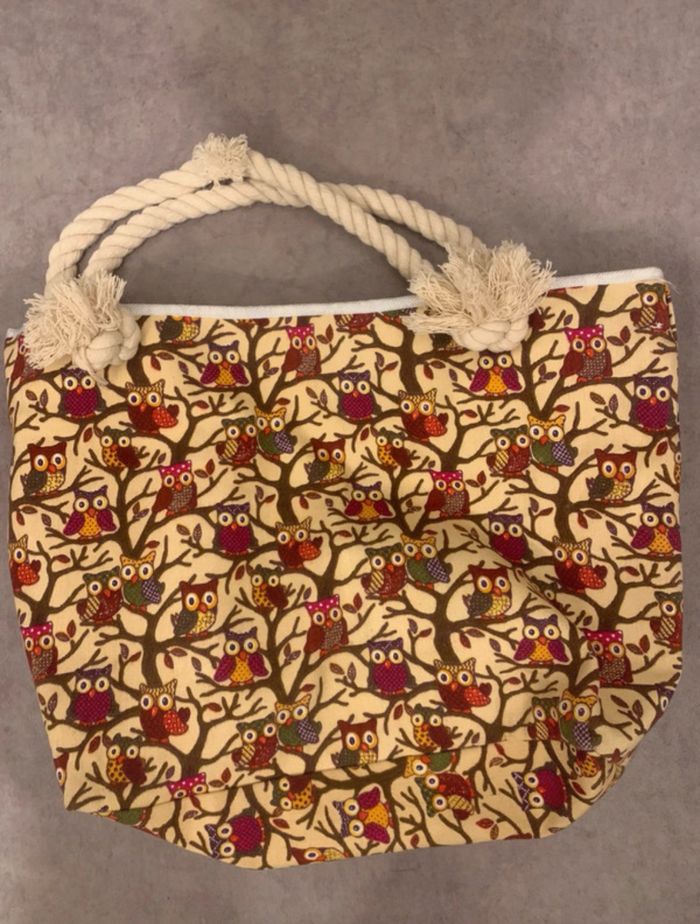 Sac en tissu à motif chouettes