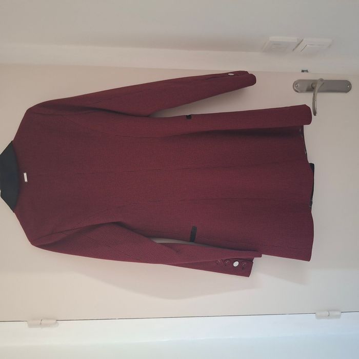 Veste longue femme à carreaux bordeaux et noir - Taille S - GUESS - photo numéro 4