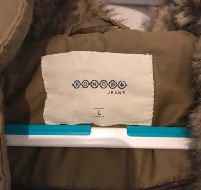 Parka unisexe trois-quarts bonobo jeans a capuche kaki taille L - photo numéro 4