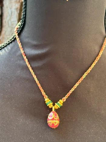 Collier cordons tressés grigri boules acier inoxydable or réglable habaha Paris