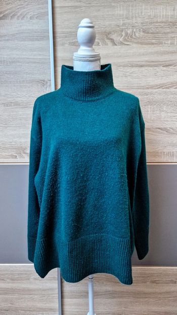Pull col roulé.