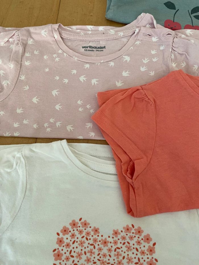 Lot de 4 tee shirts manches courtes - 12 mois - photo numéro 2