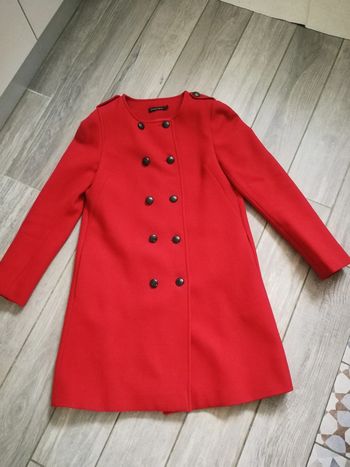 Manteau rouge en laine taille 36 Monoprix Collection
