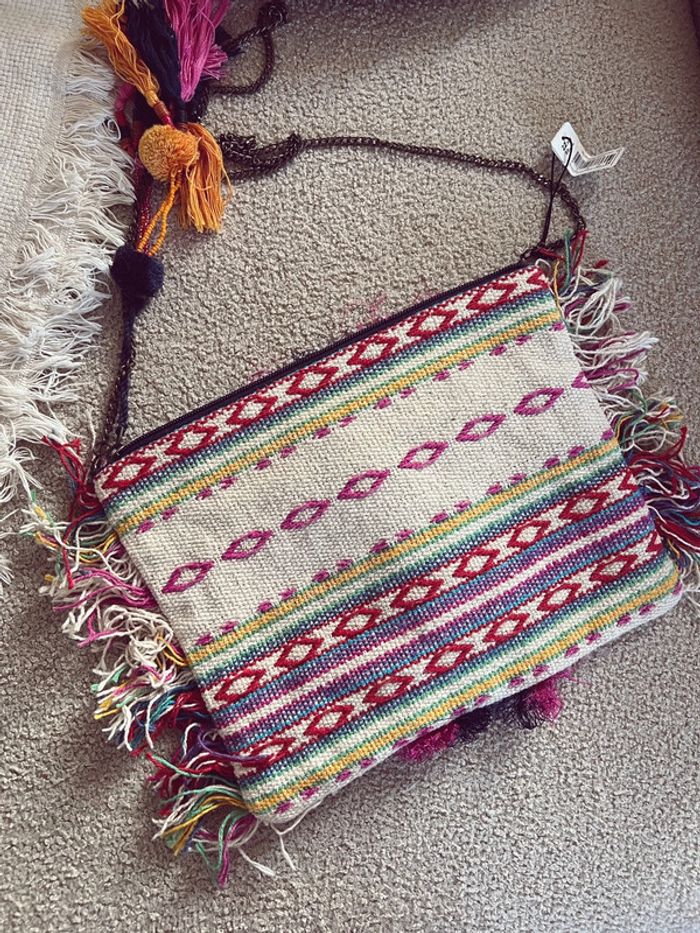 Pochette avec chaîne femme parfois bohème / tissage / ethnique - photo numéro 4