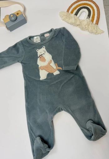 Pyjama Zara baby ours et phoque velours taille 3-6 mois, 68 cm parfait état