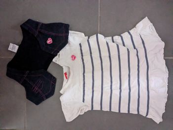 Ensemble robe et veste puma bleu blanc 2 ans