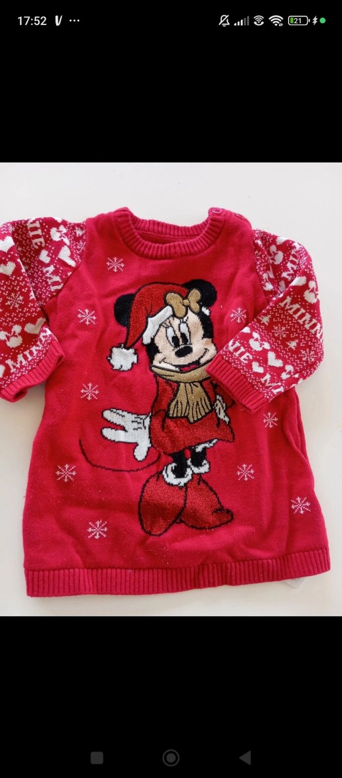 Robe pull minie de Noël 6- 9 mois - photo numéro 3