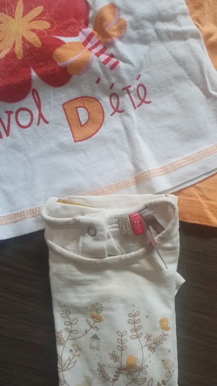 Lot 12 mois manche courte fille bodie Tee-shirt - photo numéro 6