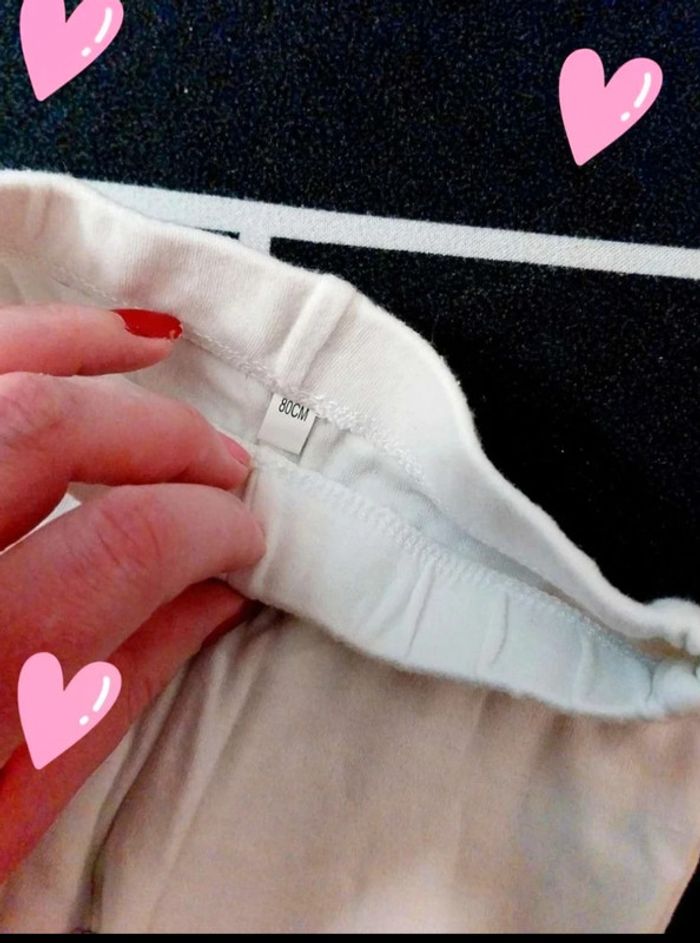 Pigama blanc et rose coeur 2 pièces T12 18M - photo numéro 7