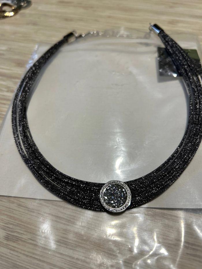 Bijoux Victoria collier lurex cristal rock sil + bracelet ionisé couleur or et rose - photo numéro 5