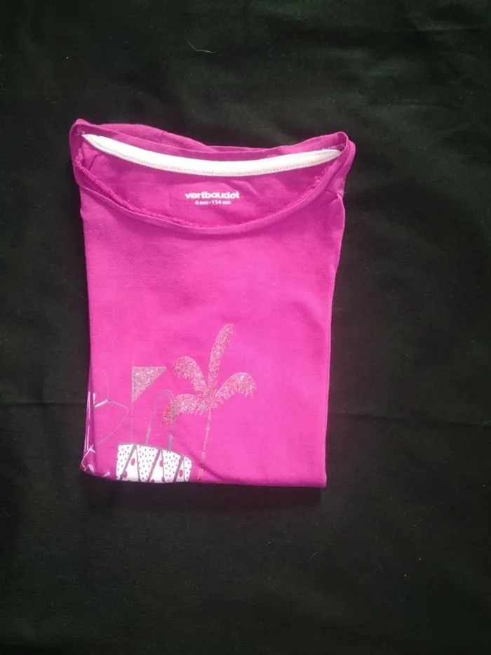 Tee shirt Fille Manches courtes 6 ans - photo numéro 4