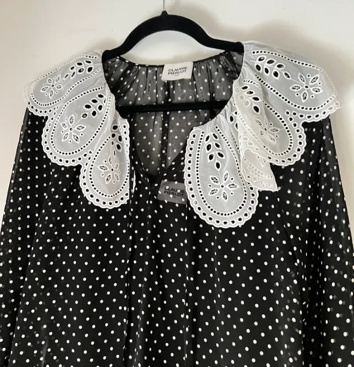 Blouse Claudie Pierlot Avec Col Claudine Taille 36-38 - photo numéro 10