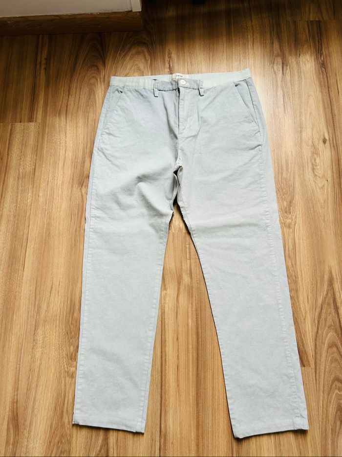 Pantalon gris/bleu Slim C25 côtelé Celio Tailles 42-44