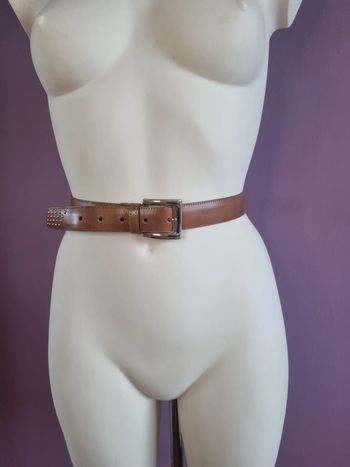 Ceinture en cuir marron doré vintage