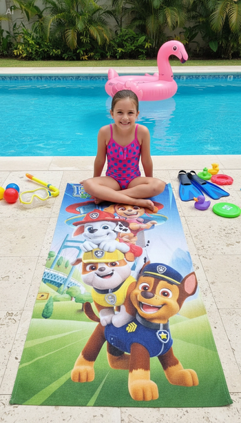 Serviette de bain (drap de plage 70 × 140 cm) - Pat Patrouille - Microfibre douce