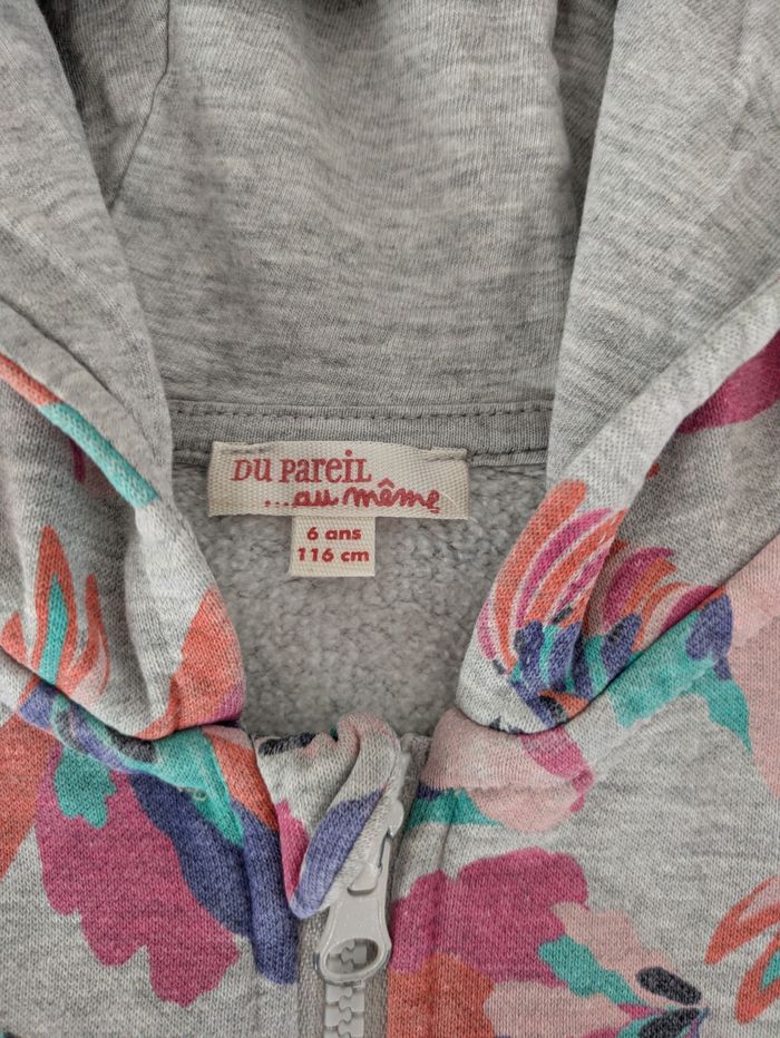 Sweat Zippé à Capuche Imprimé Floral - photo numéro 2