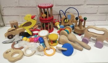 Gros lot jouets en bois éveil de bébé