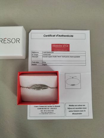 🤍 Bracelet plume ajustable | Argent 925 | Histoire d'Or | Très bon état 🤍